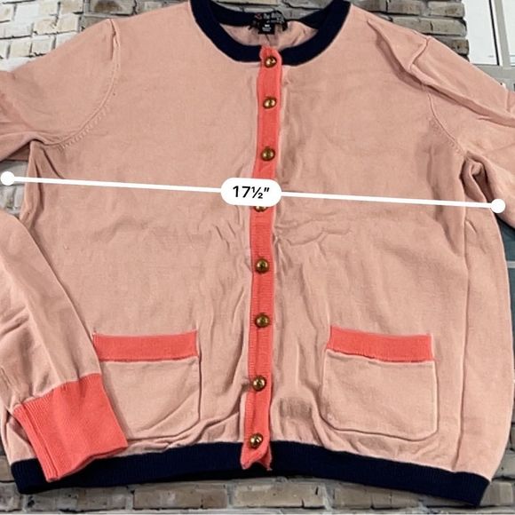 Women’s The Webster Pink & Blue Rayon Blend Button Down Pocket Cardigan (M) P02 - Picture 8 of 9